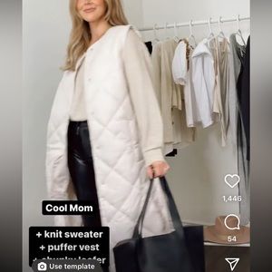 H&M long puffer vest 🤎